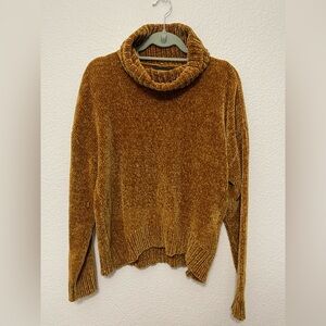 Forever 21 Mustard Cowl Neck Sweater